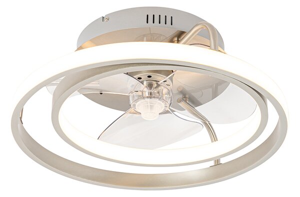 Ocelový stropní ventilátor 46,5 cm vč. LED s dálkovým ovládáním - Kees