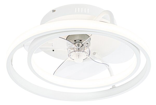 Stropní ventilátor bílý 46,5 cm vč. LED s dálkovým ovládáním - Kees