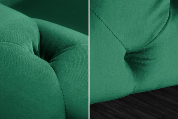 Pohovka MODERN BAROCCO 240 CM smaragdově zelená samet