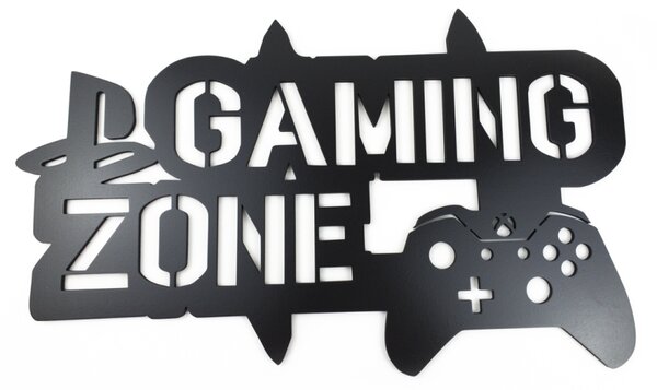 Dřevěná dekorace Gaming zone černá