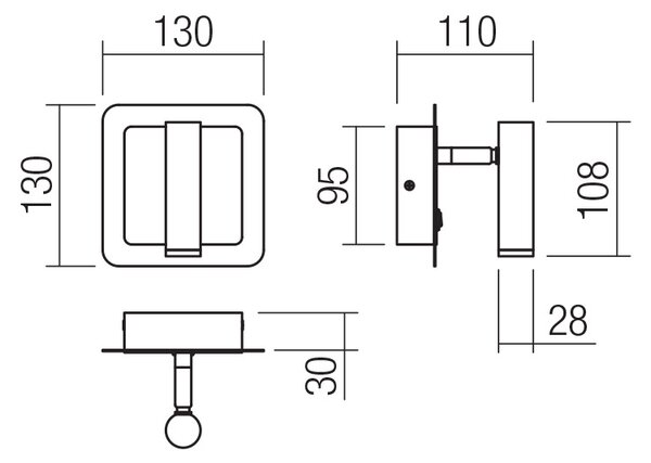 Smarter Nástěnné LED svítidlo Closer, v.13cm Barva: Černá