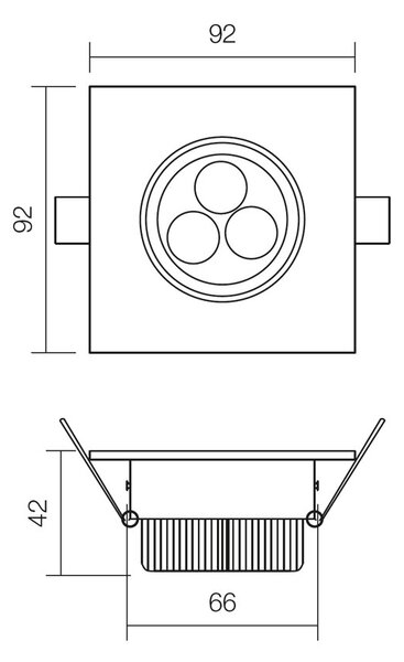 Smarter LED zapuštěné nastavitelné bodové Mt 116, š. 9,2cm Barva: Hliník