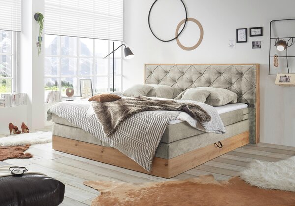 POSTEL BOXSPRING, 180/200 cm, přírodní barvy, jílová barva Esposa - Manželské postele, Online Only