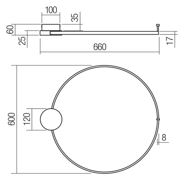 Smarter Nástěnné/Stropní LED svítidlo Atom, ø60cm