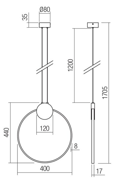 Smarter LED závěsné svítidlo Atom, ø40cm