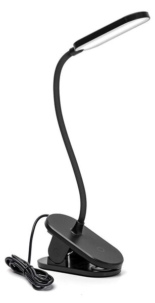 Aigostar - LED Stmívatelná stolní lampa s klipem LED/2,5W/5V černá