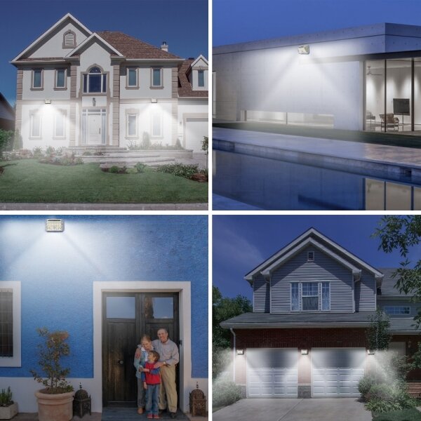 Brilagi-LED Solární nástěnné svítidlo se senzorem WALLIE LED/4W/5,5V stříbrná