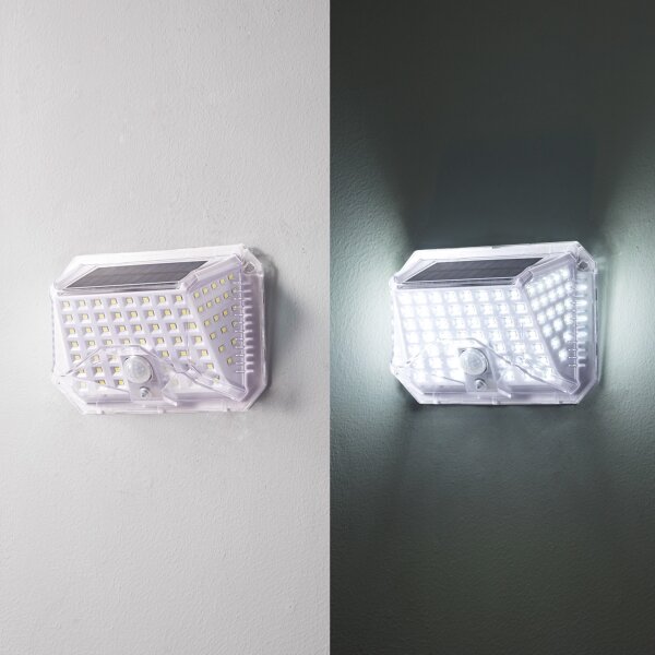 Brilagi-LED Solární nástěnné svítidlo se senzorem WALLIE LED/4W/5,5V stříbrná