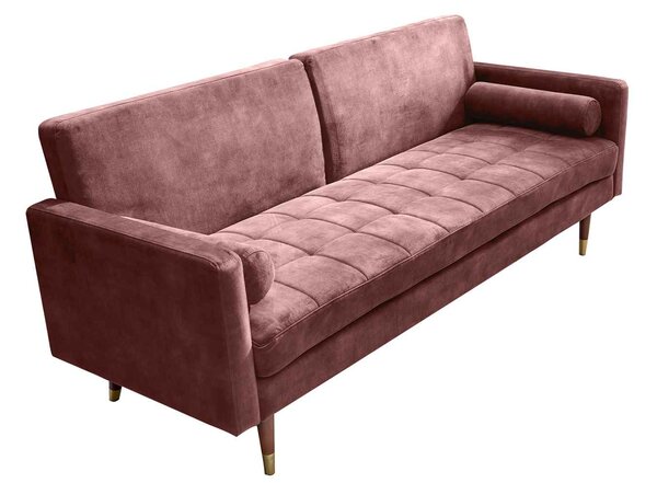 Designová rozkládací sedačka Walvia 196 cm starorůžová