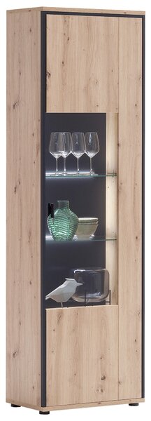 VITRÍNA, barvy dubu, antracitová, čiré, 63/210/38 cm Livetastic - Kredence a vitríny, Online Only