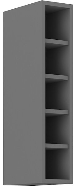 Horní otevřená skříňka NOMIN - šířka 15 cm, antracit