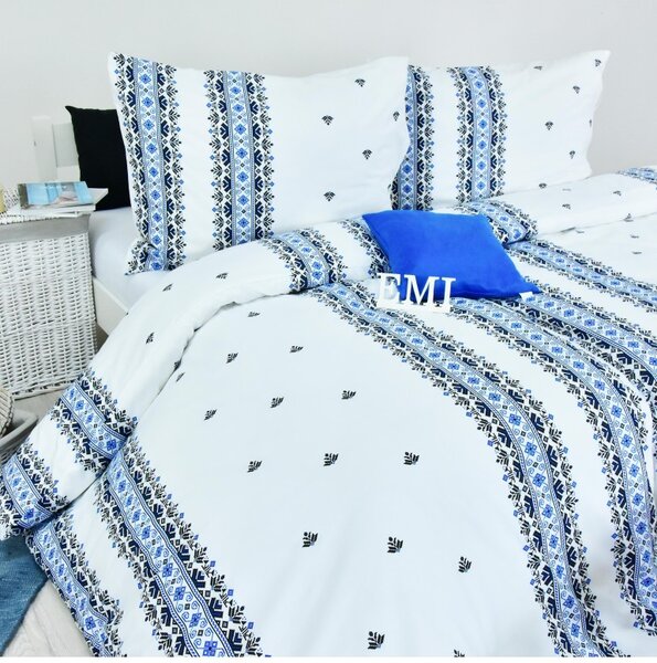 Povlečení bavlněné Dorota modré EMI, Standardní set jednolůžko obsahuje 1x 140x200 + 1x 70x90