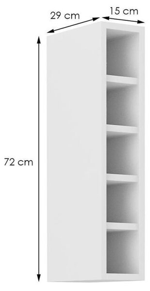 - Horní otevřená skříňka SABRYA - šířka 15 cm, bílá