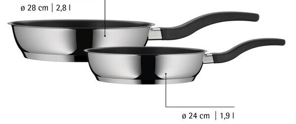 Nerezové pánve v sadě 2 ks s keramickým povrchem ø 28 cm Devil – WMF