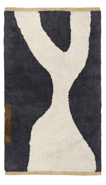 Tmavě šedý/béžový pratelný bavlněný koberec 50x80 cm Figura – Mette Ditmer Denmark