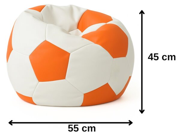 Sedací vak fotbalový míč malý bílo-oranžový EMI