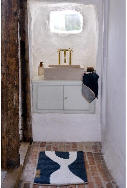 Tmavě šedý/béžový pratelný bavlněný koberec 50x80 cm Figura – Mette Ditmer Denmark