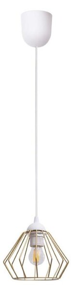 Lustr na lanku CEED GOLD 1xE27/60W/230V pr. 17,5 cm bílá/zlatá