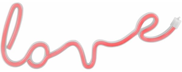 LED Neonová nástěnná dekorace LOVE LED/3W/3xAA USB červená