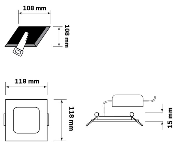 LED Podhledové svítidlo RIGEL LED/4,8W/230V 4000K 11,8x11,8 cm černá