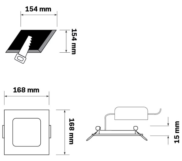 LED Podhledové svítidlo RIGEL LED/10W/230V 4000K 16,8x16,8 cm černá