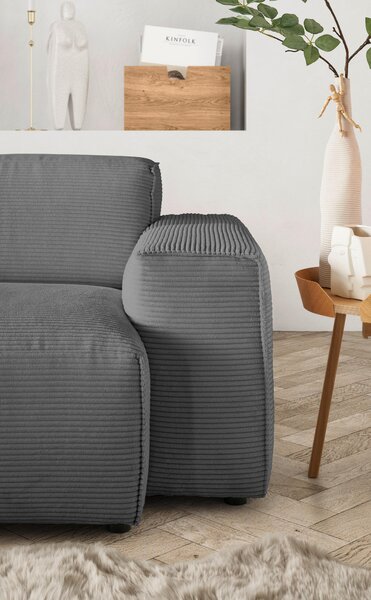 ROHOVÁ SEDAČKA, textil, tmavě šedá Livetastic - Sedací soupravy, Online Only