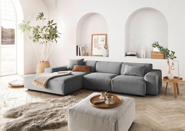 ROHOVÁ SEDAČKA, textil, tmavě šedá Livetastic - Sedací soupravy, Online Only