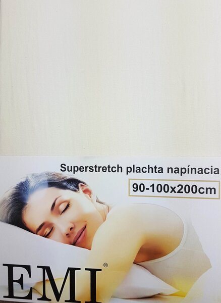 Prostěradlo přírodní Superstretch EMI, Plachta 90 (100)x200