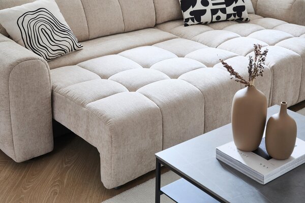 SEDACÍ SOUPRAVA, dřevo, kov, plast, textil, béžová Xora - Sedací soupravy