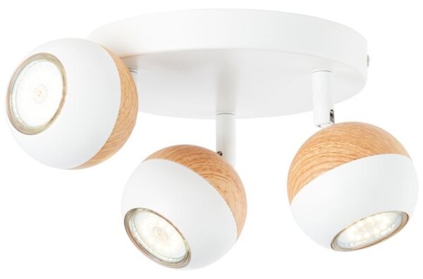 Brilliant G59434/75 Stropní kulaté LED svítidlo SCAN bílé + dřevo