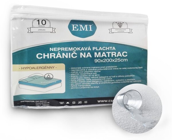 Nepromokavé prostěradlo s gumičkou po obvodu EMI, Plachta 90 (100)x200