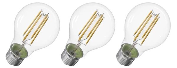 SADA 3x LED Žárovka FILAMENT A60 E27/3,8W/230V 2700K Energetická třída A