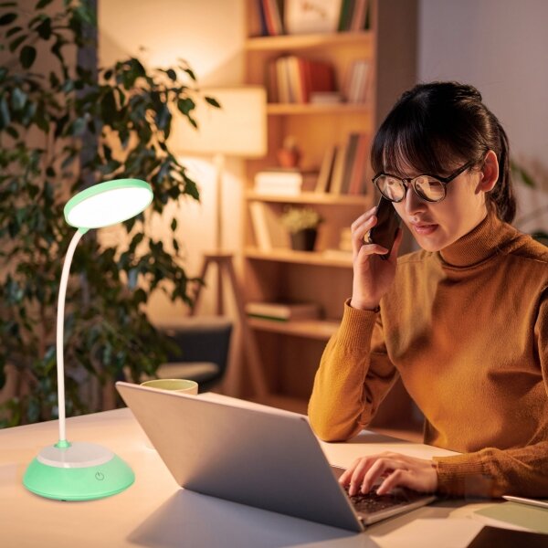 LED Stmívatelná nabíjecí stolní lampa VISUA LED/5W/5V 3000-5000K tyrkysová