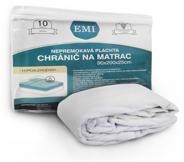 Nepromokavé prostěradlo s gumičkou po obvodu EMI, Plachta 90 (100)x200