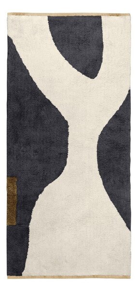 Tmavě šedý/béžový pratelný bavlněný koberec 70x150 cm Figura – Mette Ditmer Denmark