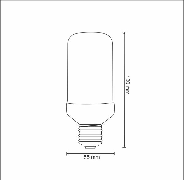 LED Dekorační žárovka FLAME T60 E27/3W/230V 1400K