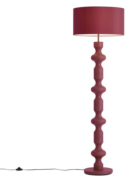 Retro stojací lampa švestková s látkovým stínidlem 160 cm - Captain
