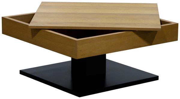 KONFERENČNÍ STOLEK, černá, barvy dubu, dřevo, kompozitní dřevo, 75/75/38 cm Boxxx - Konferenční stolky