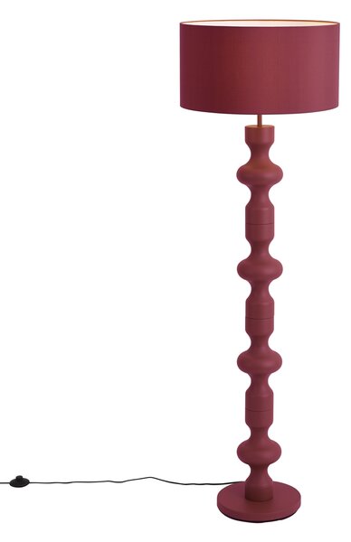 Retro stojací lampa švestková s látkovým stínidlem 160 cm - Captain