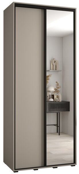 Šatní skříň INDIRA 3 - 120/45 cm, kašmír / černá