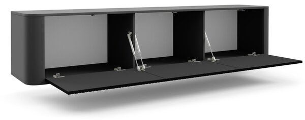 Závěsný TV stolek Trenza 200 cm - Černý