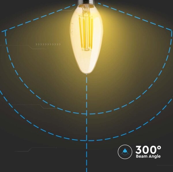 LED Žárovka FILAMENT AMBER E14/4W/230V 2200K
