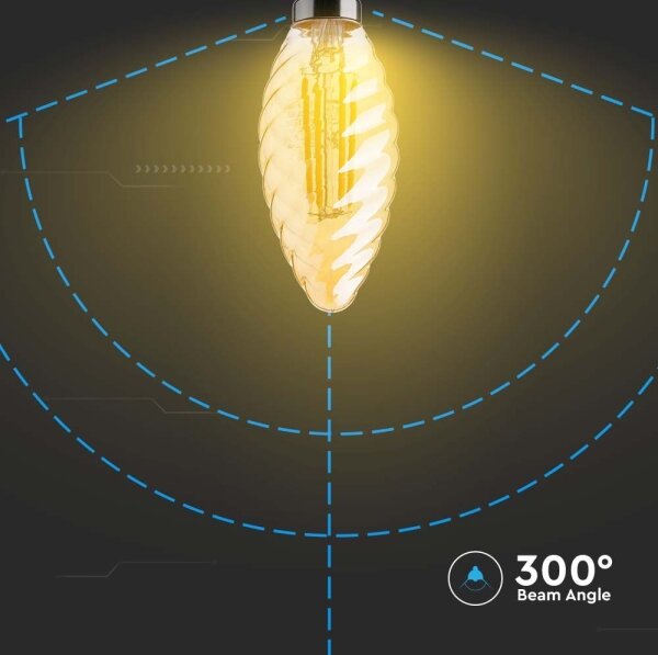 LED Žárovka FILAMENT AMBER E14/4W/230V 2200K