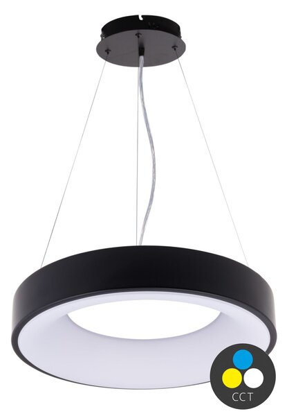 Černé závěsné LED svítidlo kulaté 600mm 60W CCT - T-LED - LED lustry a svítidla > LED stropní svítidla