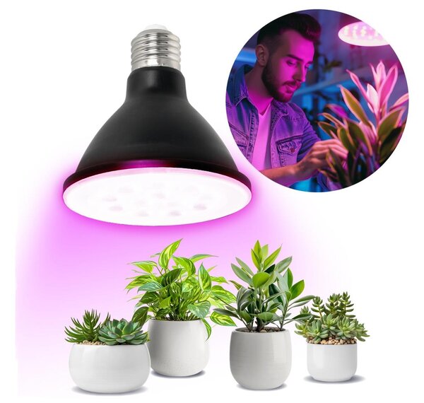 LED Žárovka pro růst rostlin VITABLOOM E27/9W/230V 1200K černá - Brilagi