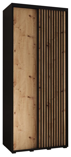 Šatní skříň BAYLIN 1 - 110/45 cm, černá / dub artisan / černá