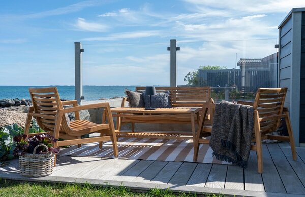 Nordic Living Teakový zahradní set lavice, dvou křesel a stolku Santander