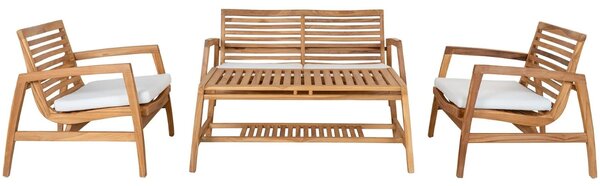 Nordic Living Teakový zahradní set lavice, dvou křesel a stolku Santander
