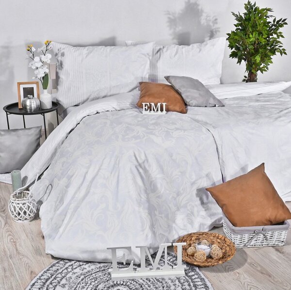 Povlečení bavlněné Royal bílé EMI, Prodloužený set jednolůžko obsahuje 1x 140x220 + 1x 70x90