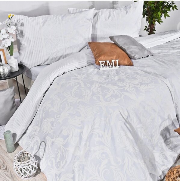 Povlečení bavlněné Royal bílé EMI, Prodloužený set jednolůžko obsahuje 1x 140x220 + 1x 70x90